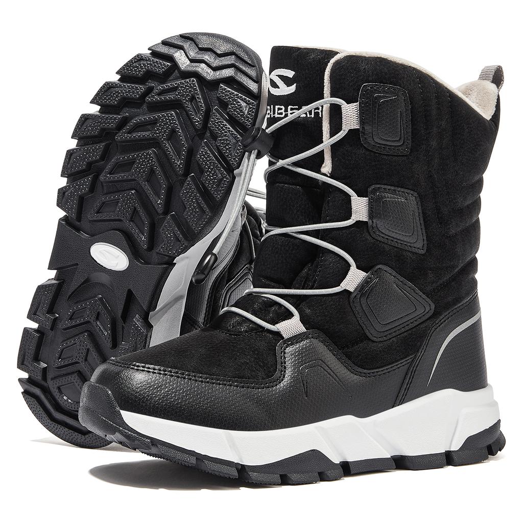 HOBIBEAR Детские зимние ботинки для снега для мальчиков и девочек, полусапоги, водонепроницаемая обувь, теплая подкладка из искусственного меха, утепленные, на резинке, зимние ботинки