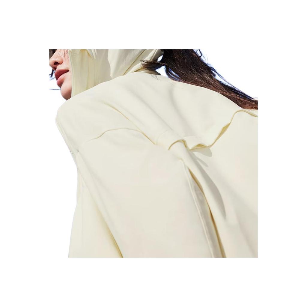 Adidas Трикотажная куртка UPF Cool Sensation Защита от солнца UPF50+ Быстросохнущая спортивная повседневная куртка с капюшоном Женская куртка цвета слоновой кости JP1770