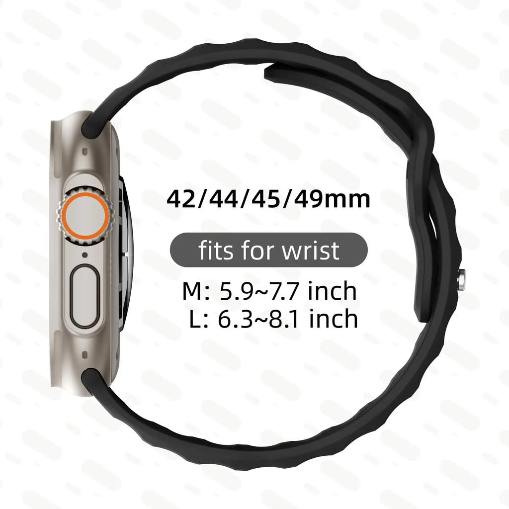 Silicone Band for Apple Watch Ultra 2 49mm 46mm 45mm 44mm 42mm Two-Color Bracelet Correa Iwatch Series 10 9 8 7 6 5 3 SE Strap