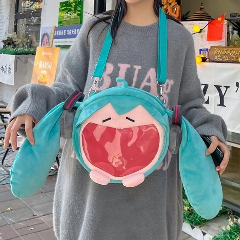 Anime 24×22cm Hatsune Shoulder Bag New Backpack Cute Plush Cartoon Crossbody Bag Student Bag Birthday Girl Backpack Gifts