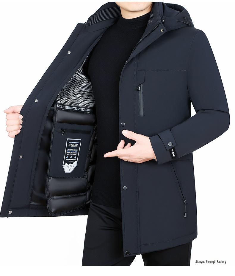 Мужская зимняя куртка Pierre Cardin 2025 с отстегивающейся подкладкой, на гусином пуху - Толстая, теплая, средней длины