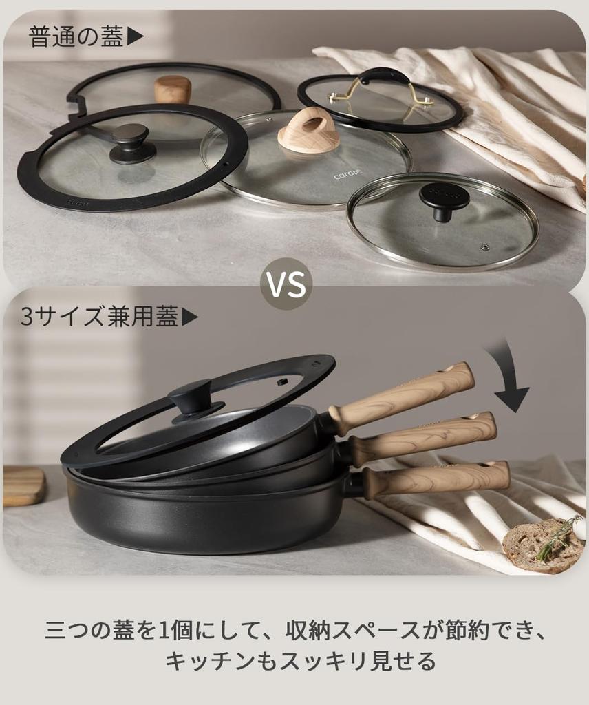 Крышка для кастрюли CAROTE, сковорода, 16 см, 18 см, 20 см, силиконовая крышка, стеклянная крышка, термостойкая, 240 градусов, стильная и симпатичная, место для хранения, можно мыть в посудомоечной машине, черный цвет