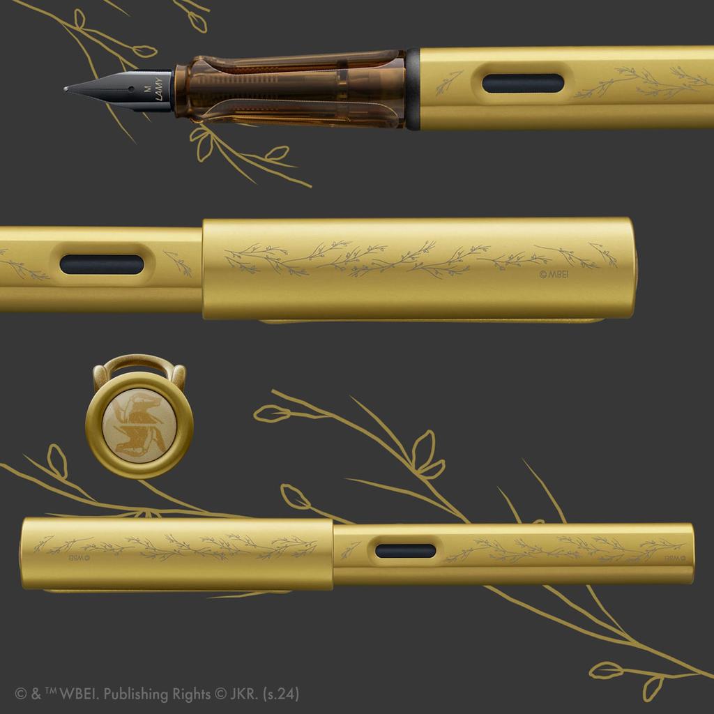 Перьевая ручка LAMY Harry Potter Hufflepuff Special Edition с гравировкой дома, размер EF, стальное перо, легкий алюминиевый корпус, в комплекте LAMY T 10 синего цвета