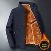Men's Plus Velvet Thickened Stand Collar Jacket - Warm Autumn & Winter Outerwear for Middle-Aged and Elderly