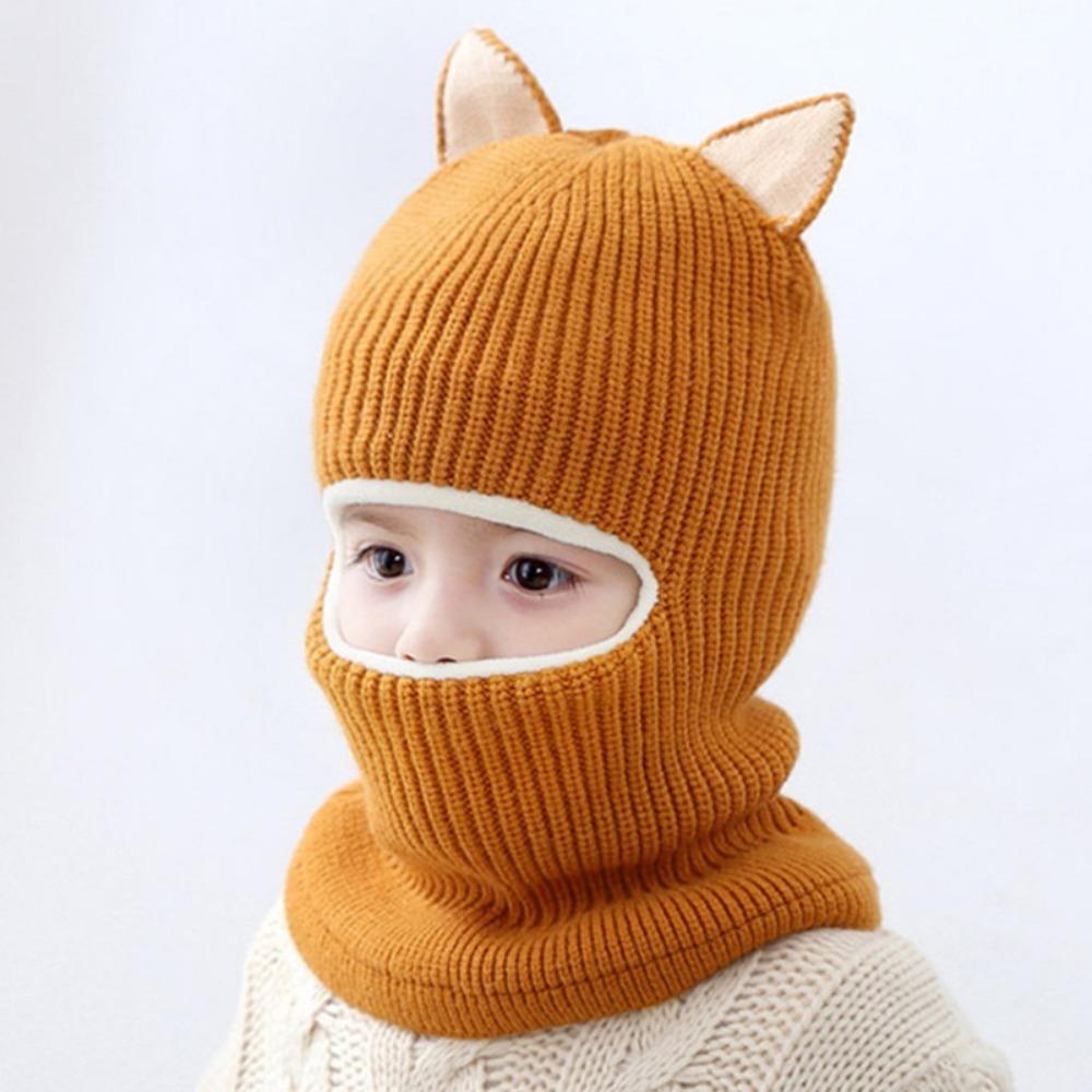 Thickened Knitted Baby Hats Keep Warm Warm Fleece Hats Cute Style Cute Cat Ears Hats  Cold Weather