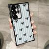 Чехол для телефона Samsung Galaxy S26 S24 S23 S20 FE S21 Plus S25 Edge S22 Ultra Модный в полоску с бантом