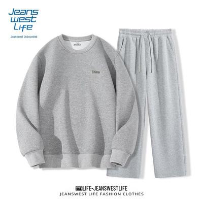 JEANSWEST LIFE Мужской спортивный костюм в китайском стиле с круглым вырезом
