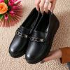 Туфли для мам весенние и осенние кожаные туфли с мягкой подошвой и мягкой поверхностью, нескользящие, для женщин среднего и пожилого возраста, удобные, рабочие, для пожилых, черные