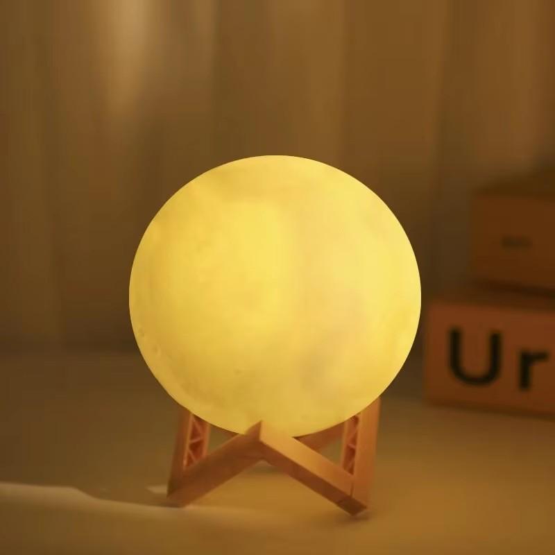 12cm 7 Colors Changing Moon Lamp Wireless Night Lamp Table Lamps Romantic Button Battery Powered Indoors Lighting