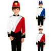 Boys Marching Band Uniform Stand Collar Long Sleeve Sequins Patchwork Color Block Design Epaulets Buttons Hat Set
