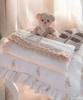 Muslin Blanket 100x75 with Premium Lace, Cream