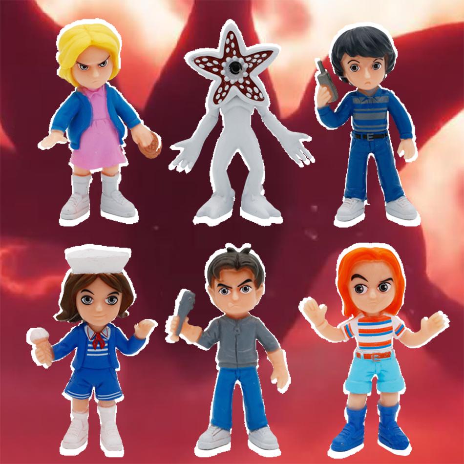 Новейшие Фигурки Действия из Сериала «Очень Странные Дела»: Демогоргон, Одиннадцать, Дастин, Барб, Стив. Набор 6 шт. Коллекционные Игрушки для Детей. Подарок