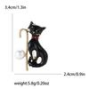 Cute Alloy Enamel Cane Cat Brooch Versatile Temperament Women'S Suit Shirt Corsage Jewelry Pin
