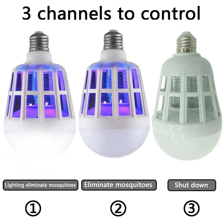 Mini LED Bulb Mosquito Killer Lamp IP67 Rated Insect Trap & Bug Zapper Light for Camping Fly Control