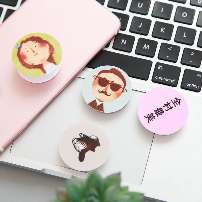 Держатель для телефона с мультяшной подушкой безопасности, держатель для телефона, подставка для пальца, кронштейн