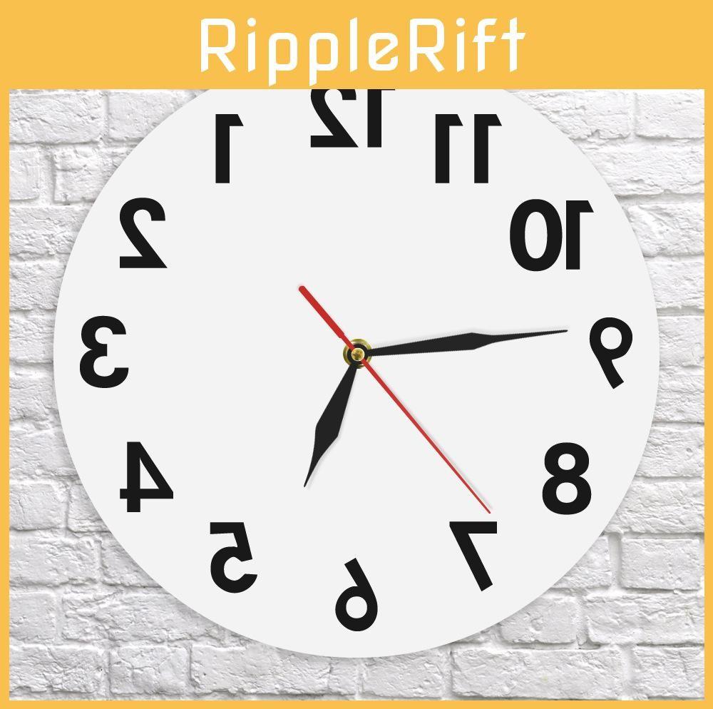 Anti Wall Reverse Clock Modern Backwards Time Run Counter Clockwise Watch Wall