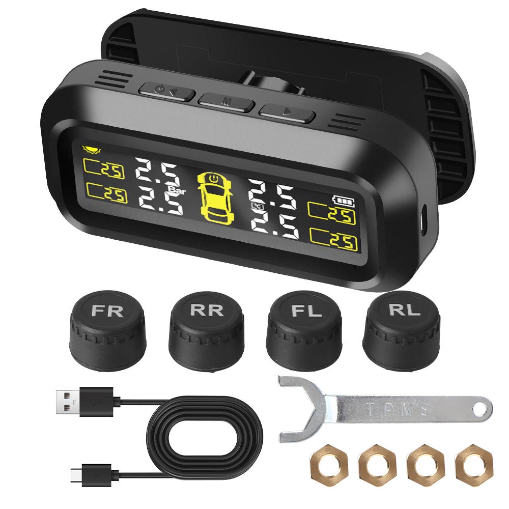 Tire Pressure Monitoring System Car Tyre Pressure Monitor Tyre Pressure Alarm With 4 External Sensors