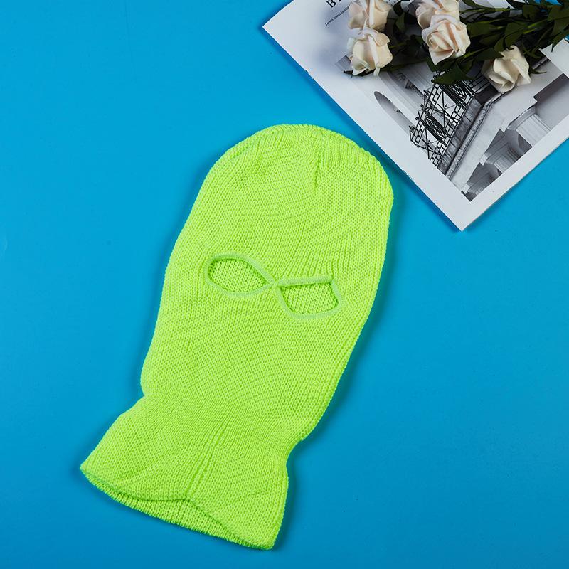 Motorcycle Ski Full Face Masks Cover Windproof Winter Warm Hat 2 Holes Soft Comfortable Windproof Knit Hat Scarf