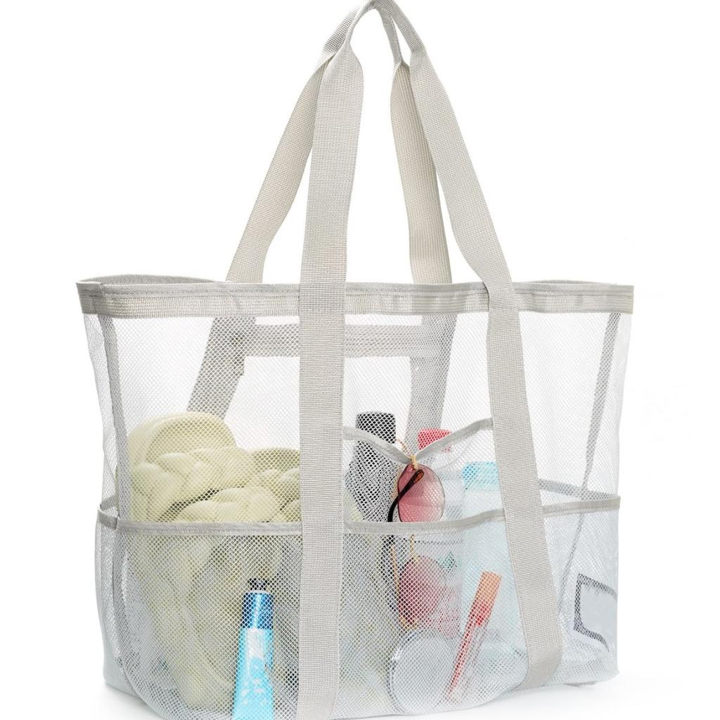 Beach Bag Large Capacity Toy Mesh Swim Bag Multi-Functional Travel Portable Shoulder Beach Bag Swimsuit Storage Bag