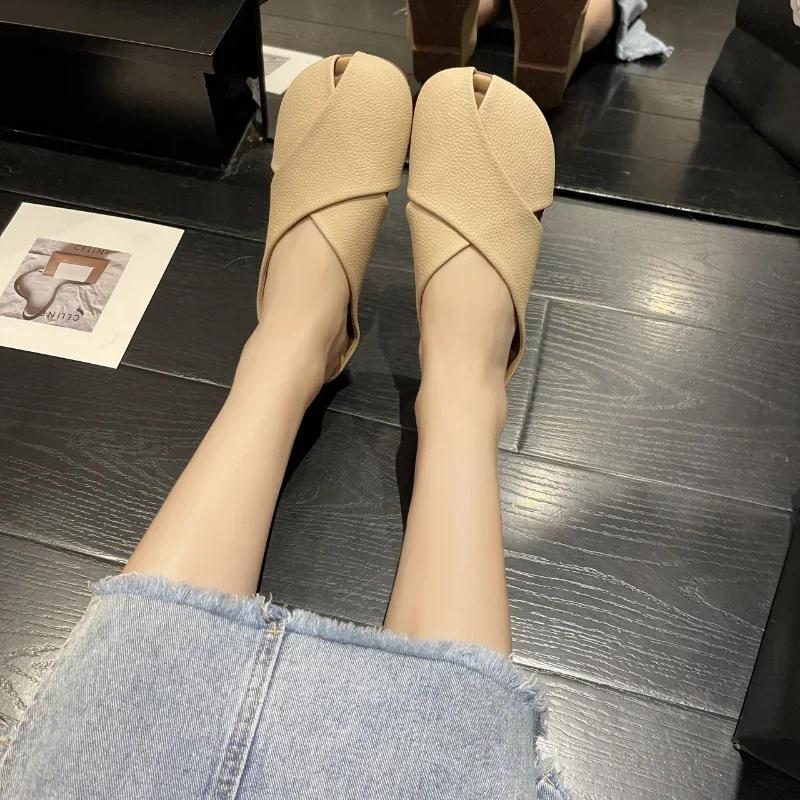 Fashion Flat Bottom Slippers Women Wear Soft Sole Comfortable Versatile Women's Shoes Fashion Slippers Pantuflas De Mujer 2024