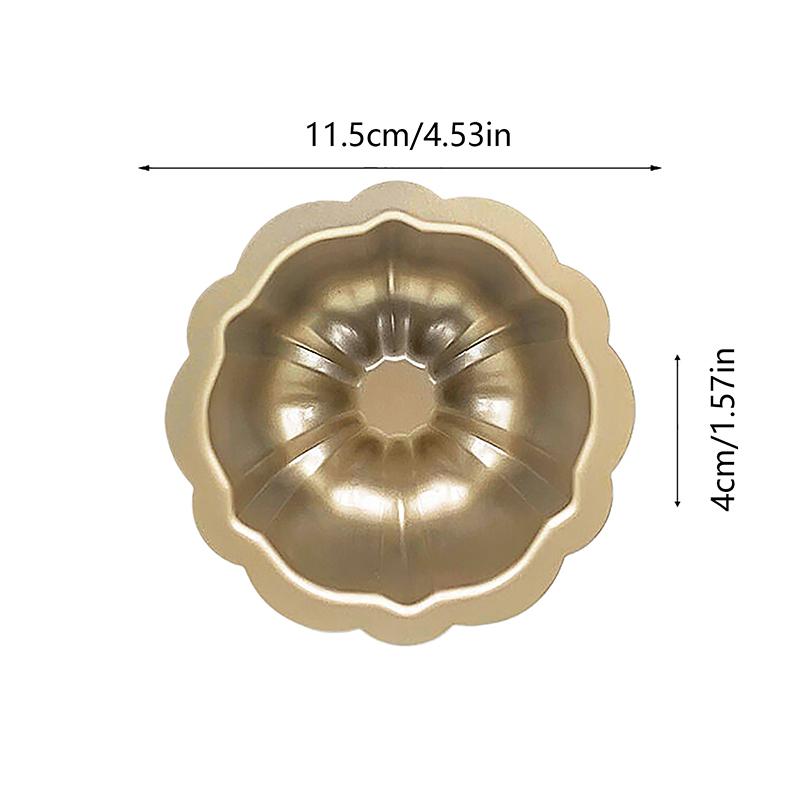 1Pcs 4Inch Mini Cake Pan Nonstick Fluted Baking Mold Carbon Steel Flower Shape Tube Pan For Brownie Cupcake Pudding Muffin