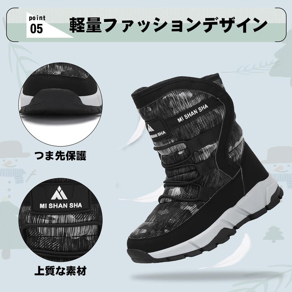 Mishansha Зимние Снежные Ботинки с Флисом Водонепроницаемые и Идеальные для и Игр в для Мальчиков и Девочек Размер Детский Подкладка, Нескользящие, Школа,