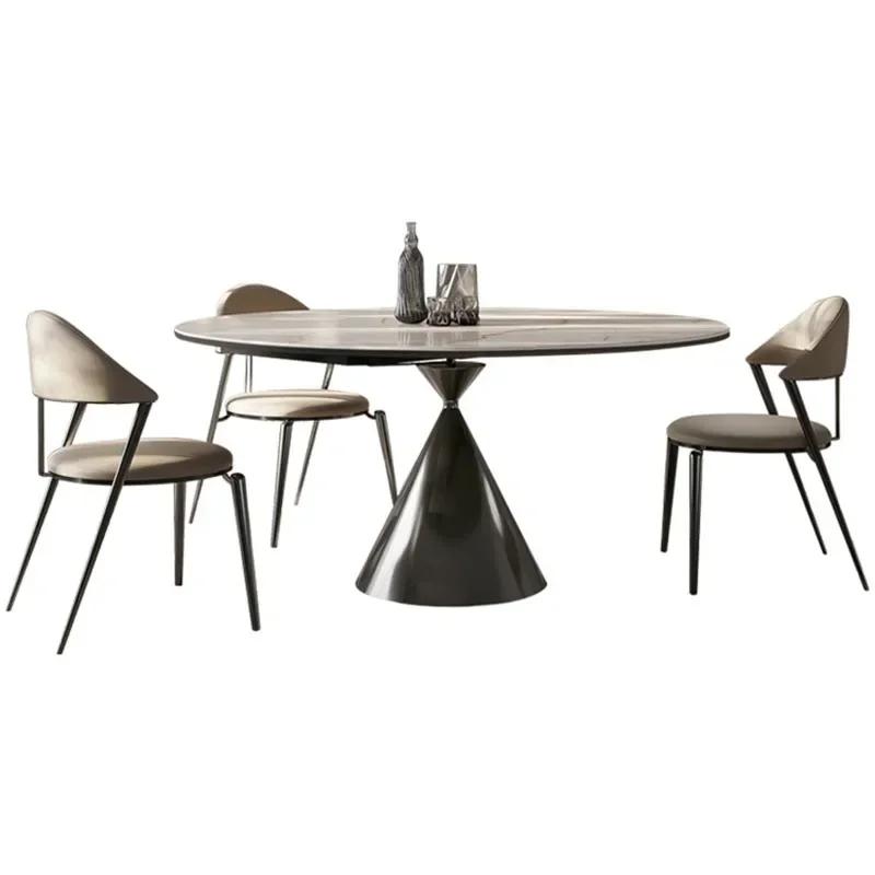 Runder Marmor-Esstisch Nordic Beauty Bequemer Wohnzimmer-Esstisch Minimalistisches Design Jantar Küchenmöbel