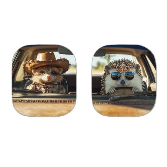 Yousheng 2 шт. Автомобильная солнцезащитная шторка с принтом животных, солнцезащитная шторка на лобовое стекло из алюминиевой фольги высокой плотности, блокирует УФ-лучи, солнцезащитный козырек, всесезонная защита, автомобильное солнце