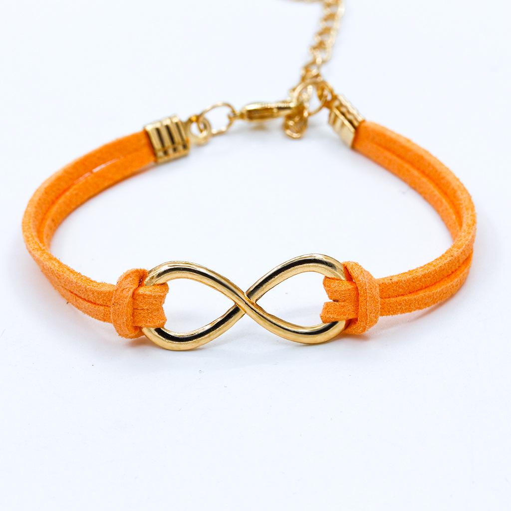Fashion Symbol 8 Word Leather Rope Bracelet Personality Universal Bracelet Jewelry