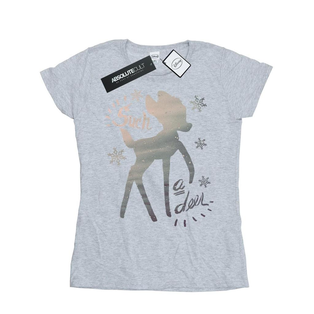 Disney Womens/Ladies Bambi Winter Deer Cotton T-Shirt