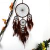 Dream Catchers Retro Deep Coffee 5 Ring Dream Catchers Home Decoration Indian Style Dreamcatcher Wall Hanging Ornament Gift