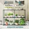 3-Tier Plant Stand. 100 cm High Flower Stand with Shelves. Multi-Tier Steel, Dark Green