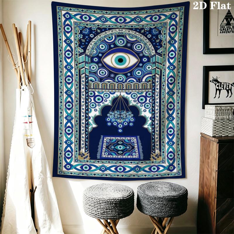 Evil Eye Wall Tapestry Aesthetic Wall Hanging Printed Fabric Blanket Decorative Tapestries for Bedroom Living Room Home Decor