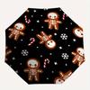 1pc Gingerbread Skeletons Auto Open/Close Umbrella with One-Touch Button, Compact Folding Canopy, Sturdy 8-Rib Windproof Design -125
