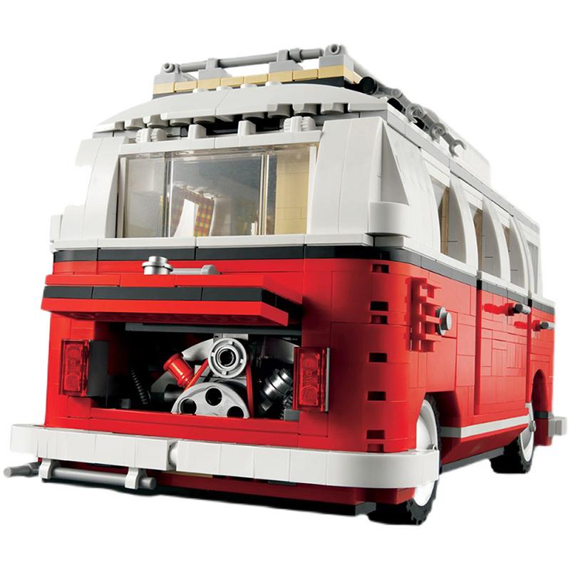 PCS Technical T1 Camper Van Bus Car Model Building Blocks Fit MOC 10220 Set Vehicle Assemble Bricks Toys For Boys Girl Gifts