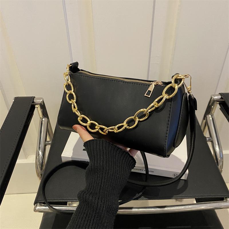 Корейский стиль Простая повседневная новая весенняя индивидуальная ретро-цепочка модная женская сумка через плечо подмышкой