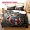 Custom Name,Bologna FC Pattern Bedding Home Decoration Birthday Gift ( 1 duvet cover + 2 pillowcase, without core),fan merchandise.