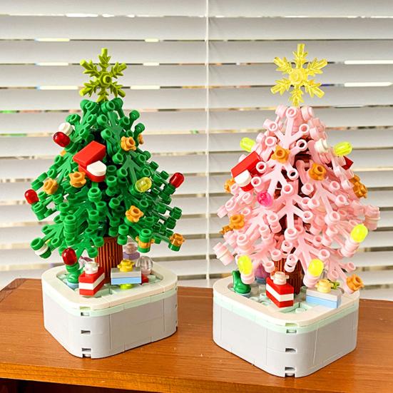 Набор строительных блоков для детей и взрослых, модель рождественской елки, пластиковые блоки, сборка своими руками