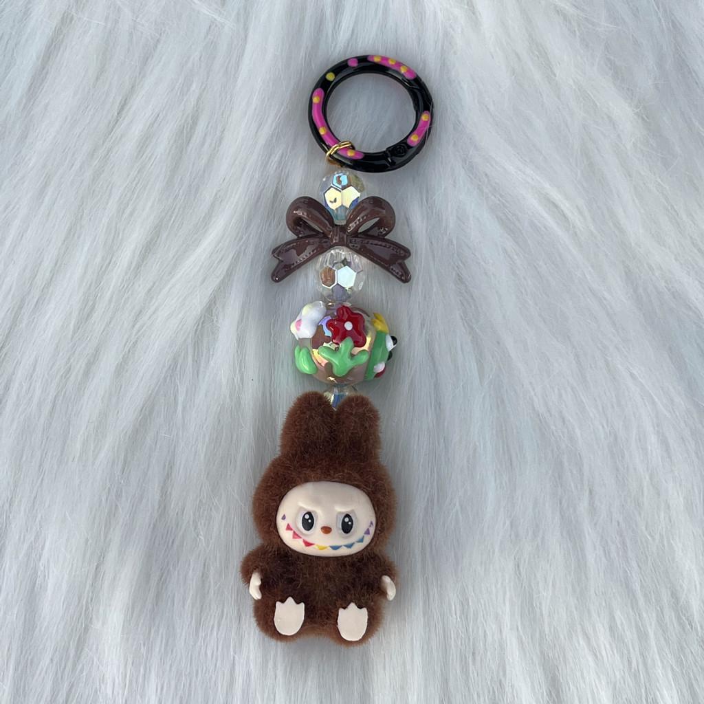 Bubble Mart Cute Bead Mobile Chain Pendant Slippers Sitting Posture SP Hand Drawn Bead Pendant Hanging Decoration Bag Hanging