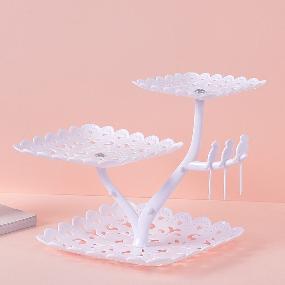 Plastic Cake Stand 2/3-Layers Food Fruit Plate Creative Dessert Rack  Wedding Birthday Party