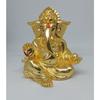 Matte Gold Plated Gaddi Ganesha for Car Dashboard Home Decor Gifting Diwali Birthday Festivals (Matte Gold)