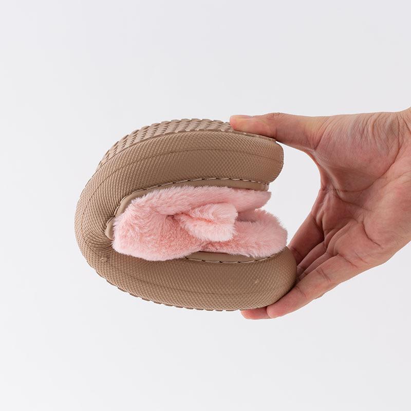 Fashion 2024 Women Warm Platform Slippers Cute Cartoon Rabbit Winter Shoes Anti-slip Soft Plush Couples Indoor Home Floor Cotton Slides