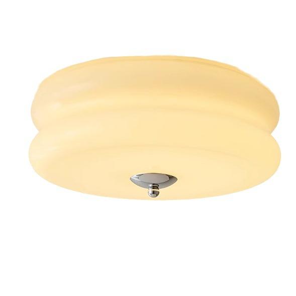 Винтажный потолочный светильник Баухаус из французского кремового стекла для спальни или балкона