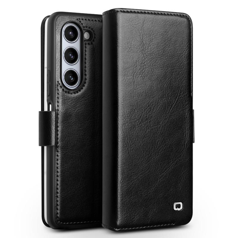 Qialino Premium Genuine Leather Phone Case For Samsung Galaxy Z Fold8 Fold7 Fold6 Fold 8 7 6 5 4 5G Card Slot Wallet Cover Cases