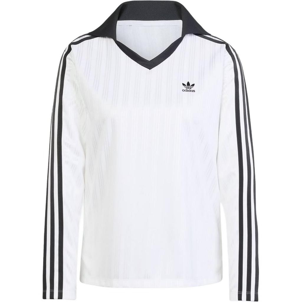 adidas Originals ADICOLOR Футбольная Жакардовая Рубашка-Поло Женская Белая JD2605