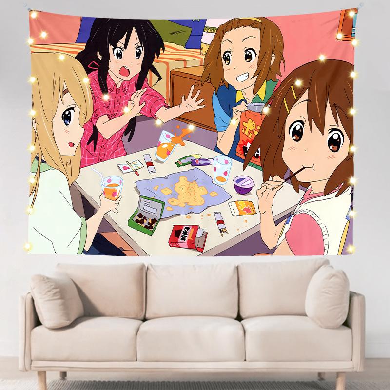 Легкий роман для девочек в общежитии, двухмерное аниме, настенное украшение для спальни, тканевое подвесное одеяло