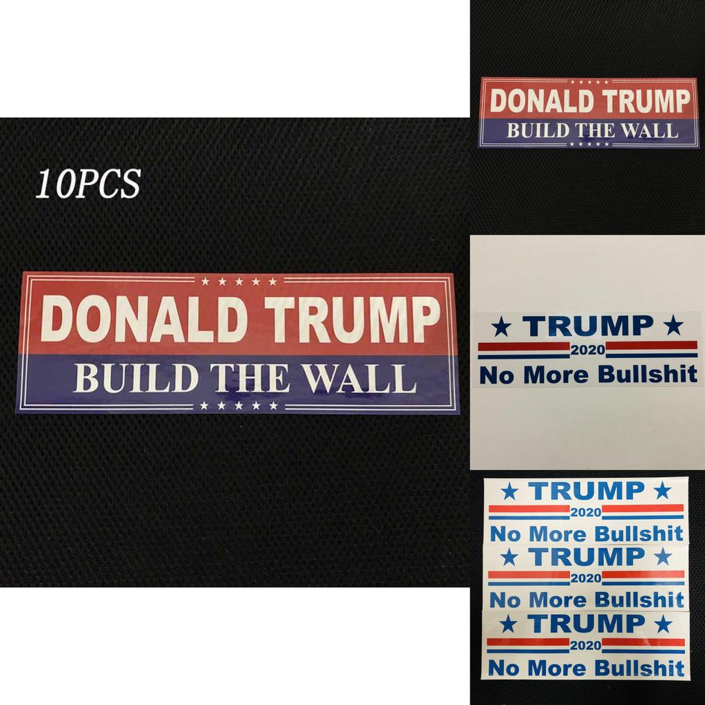 10pcs Trump Donald Bumper Sticker 2020 Build The Wall Promises Kept Sticker Pack