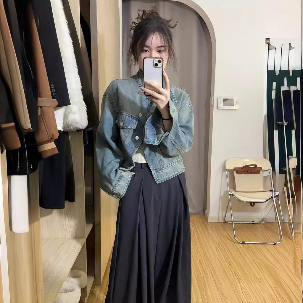 Джинсовая куртка женская, весенне-осенняя, популярная, шикарная, темпераментная, топы для пожилых людей ранней весны