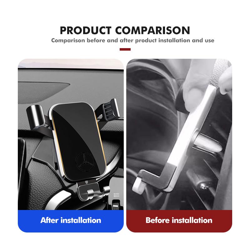 AABIA1 Car Styling Aluminum Alloy Mount Phone Holder Dashboard Cell Stand Accessories For Benz AMG Exclusive W204 W222 W205 W203 W213