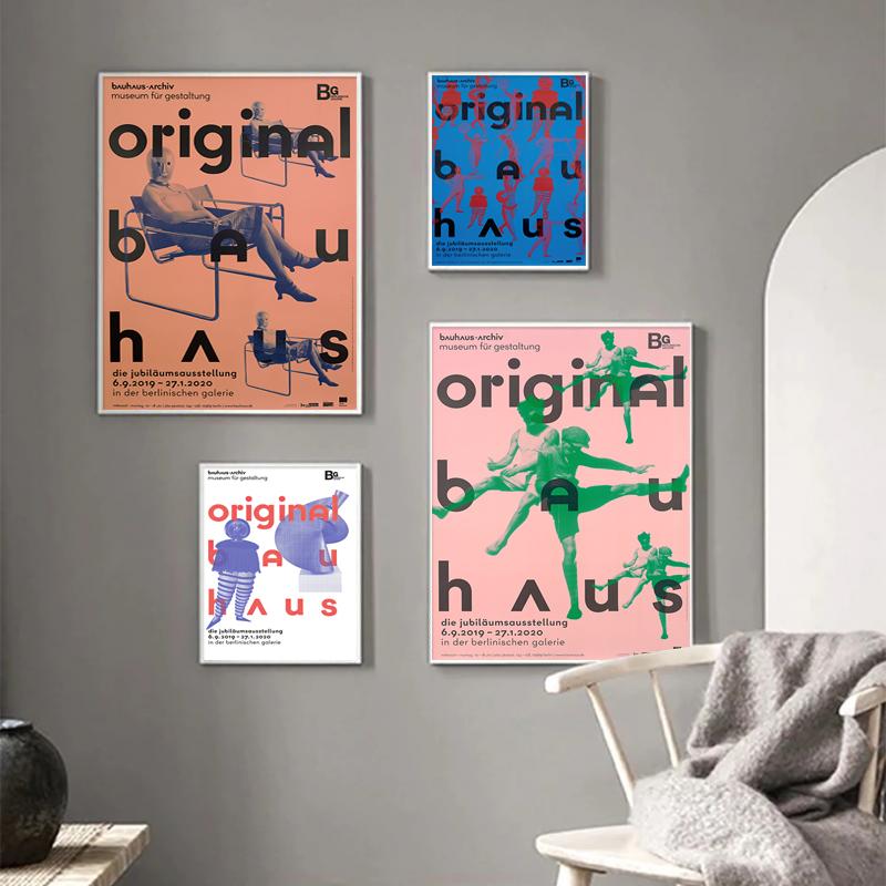 Абстрактные оригинальные картины на холсте в стиле Баухаус, выставка, архитектурные геометрические постеры и принты, настенные художественные фотографии, украшение для дома и комнаты